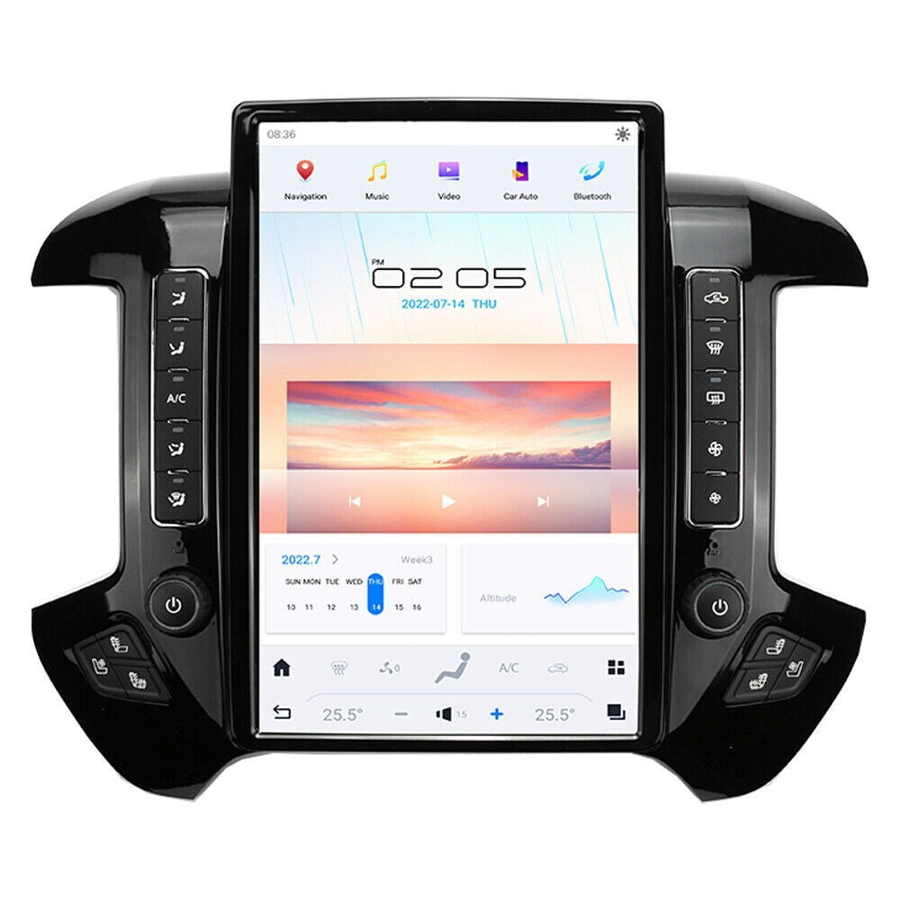 14.4 Android Stereo for Tesla Radio GPS for Chevrolet Silverado for Gmc for Sierra 2015-19