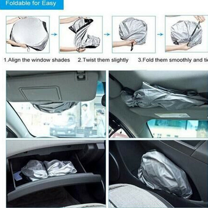 Car Foldable Front Rear Windshield Sunshade Windows Protection Shield Covers
