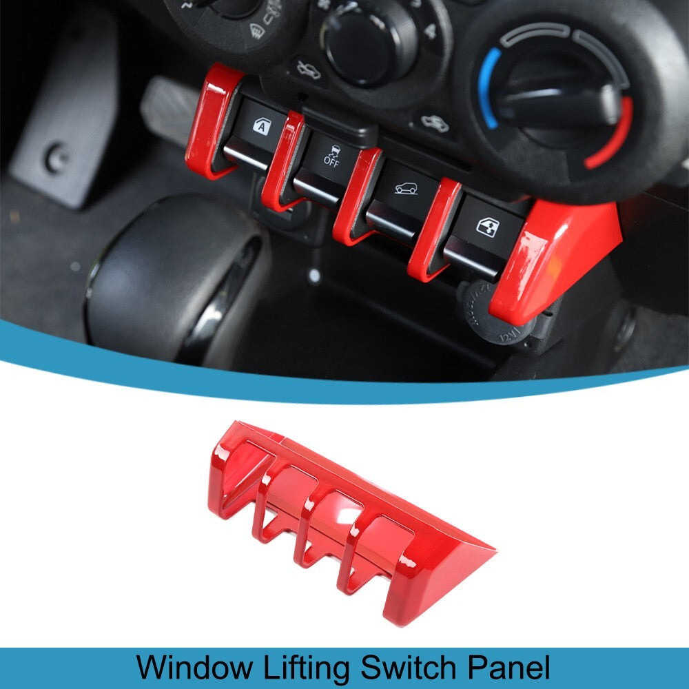 Red ABS Window Lift Switch Button Panel Cover Trim for Suzuki for Jimny 2019-2023