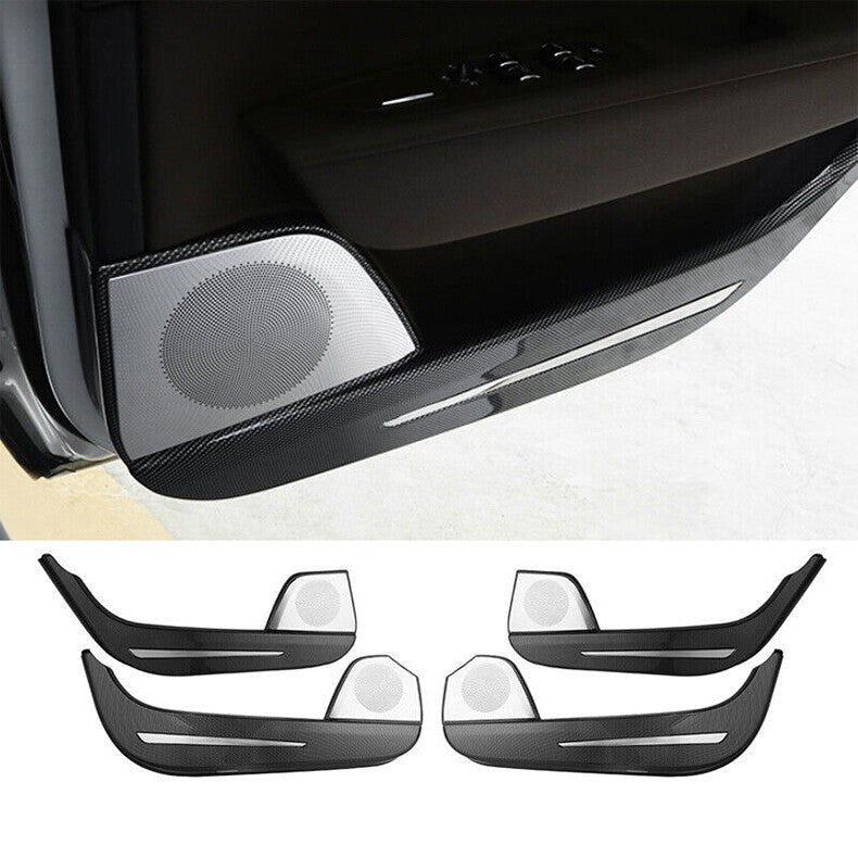 for Volvo S90 2017-2022 Carbon Fiber ABS Inner Door Anti-Kick Panel Cover Trim