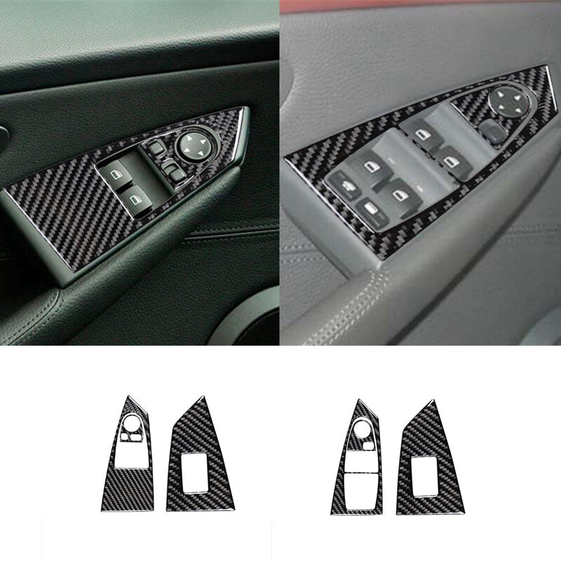 Carbon fiber window lift switch interior trim for BMW 6 650i 645 E63 2004-10