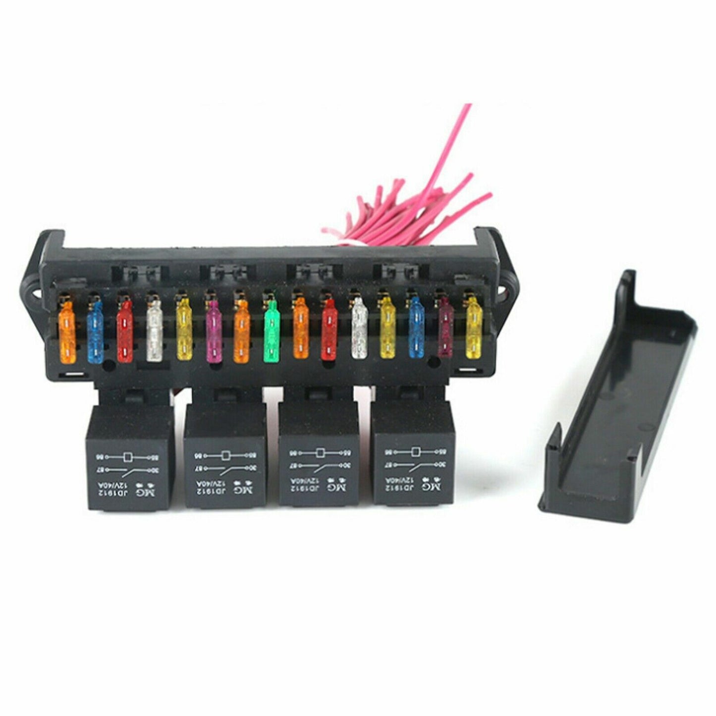 1 Automotive Car Boat 15-way Fuse Box Block Holder w/Relay Wiring Harness AT