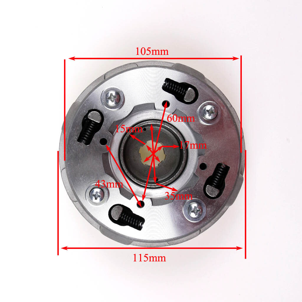Clutch Assembly 17 Teeth Semi Auto Engine Dirt Bikes ATV Go-Kart Taotao Kazuma