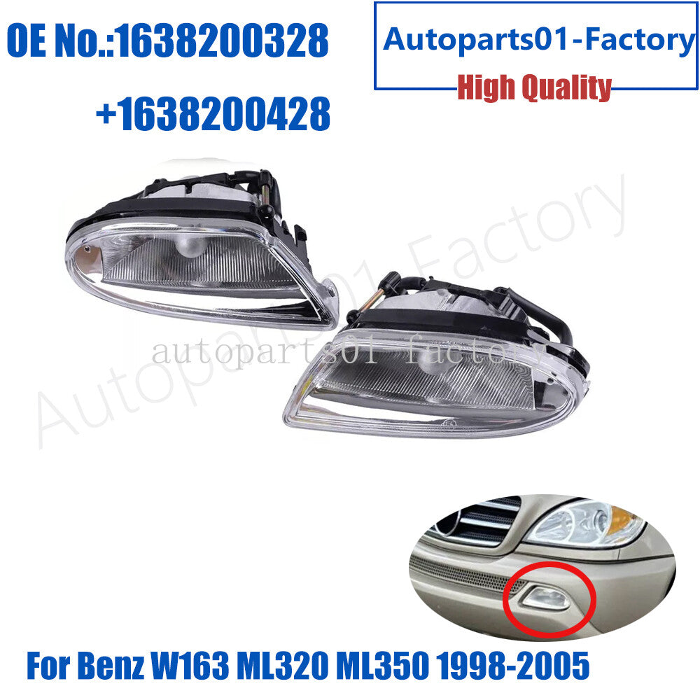 1Set Left+Right Fog Light Driving Lamp Fit for Benz W163 ML320 ML350 1998-2005