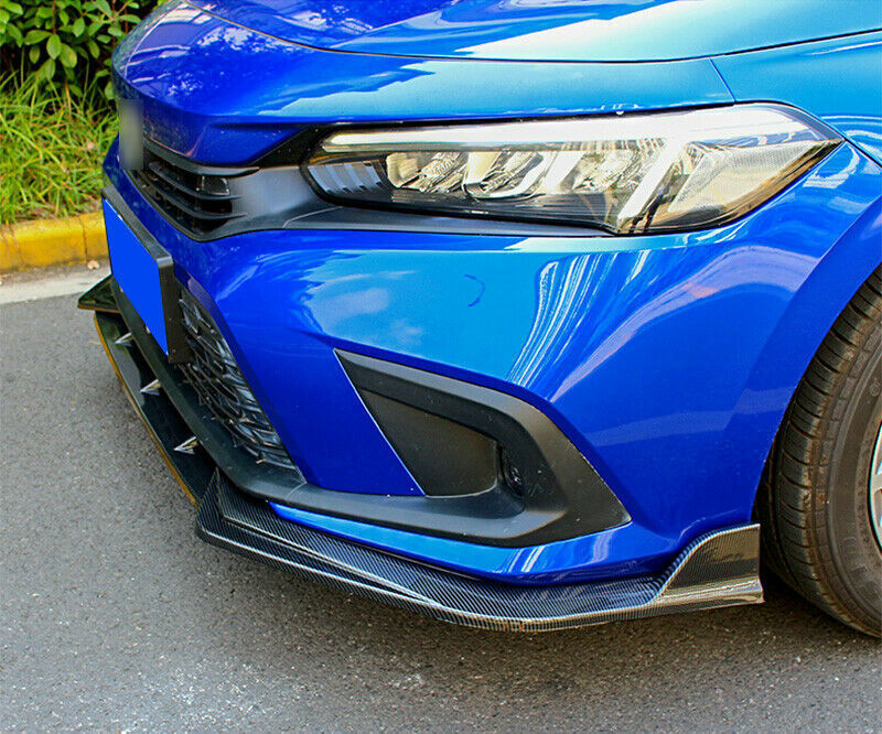 for Honda for Civic 2022-23 Carbon Fiber Front Bumper Body Splitter Spoiler Lip Kit