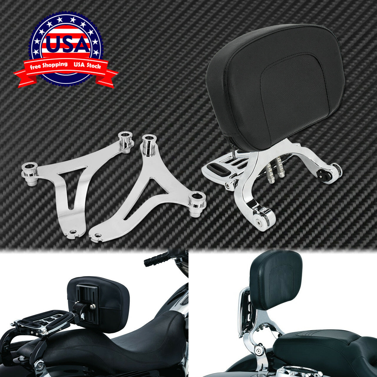 Multi-Purpose Driver  Passenger Backrest Fit For Indian Hard Bag Chieftain 14