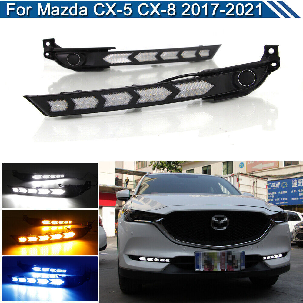 LED Daytime Running Lights (DRLs) and Fog Lights Replacement Bumper for Mazda CX-5 and CX-8