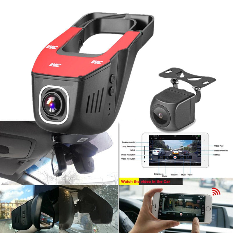 Driving Recorder Car DVR WIFI Front Rear Dual Lens Surveillance Camera