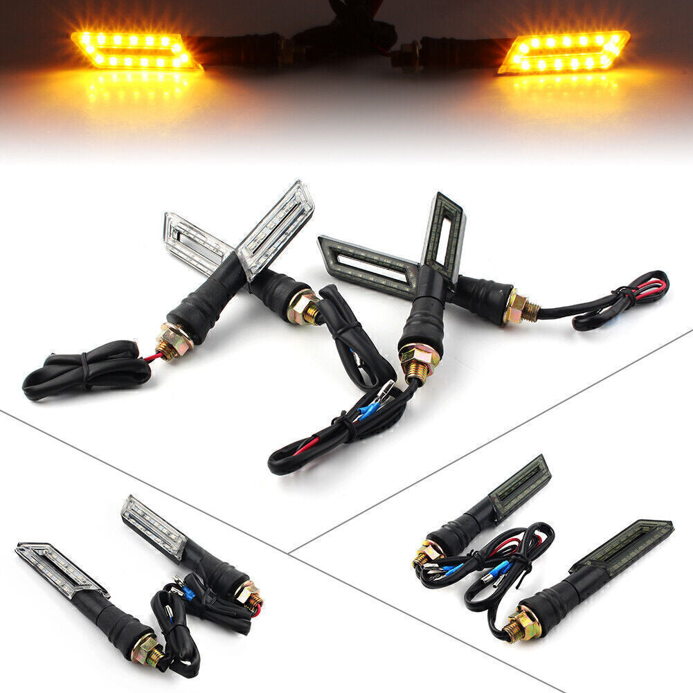 2 x Universal 15 LED Motorcycle Turn Signal Indicators Taillight Amber Light 12V