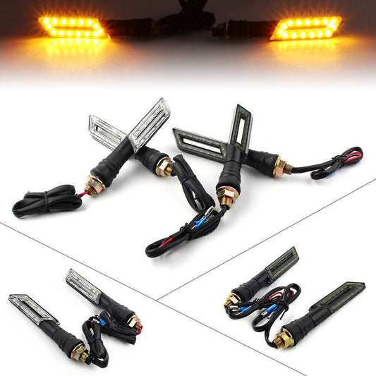2 x Universal 15 LED Motorcycle Turn Signal Indicators Taillight Amber Light 12V