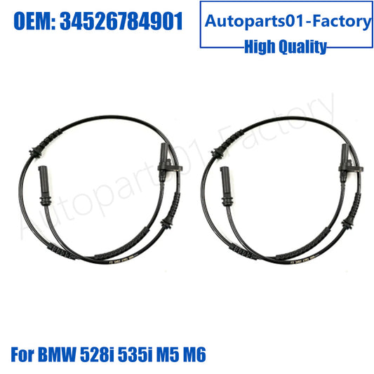 Pair of 2PCS L+R ABS Wheel Speed Sensor 34526784901 for BMW 528i 535i M5 M6