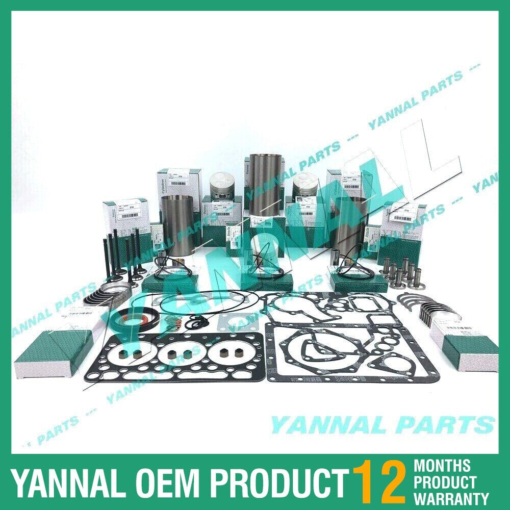 Overhaul engine rebuild kit for Kubota D722 engine, 3 cylinders, suitable for Bobcat MT52
