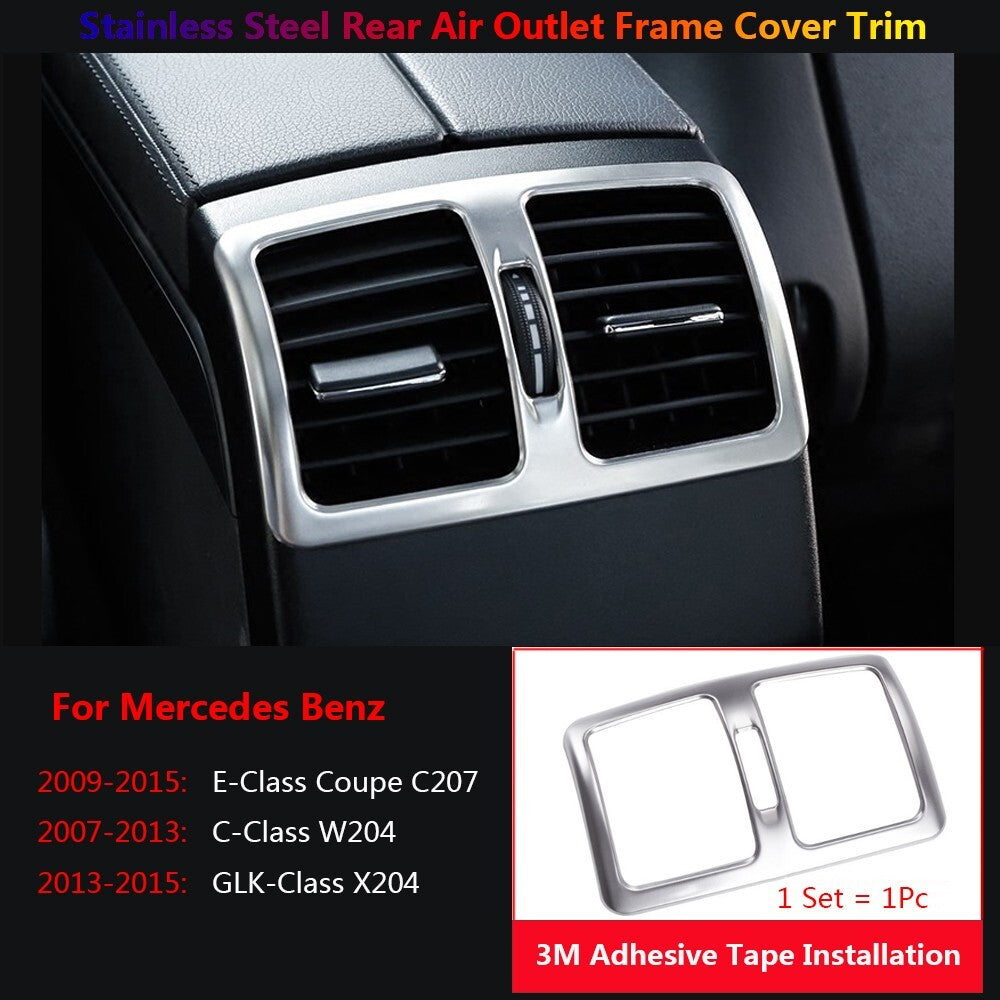 Stainless for Mercedes-Benz W204 Car Rear Air AC Vent Outlet Cover Trim