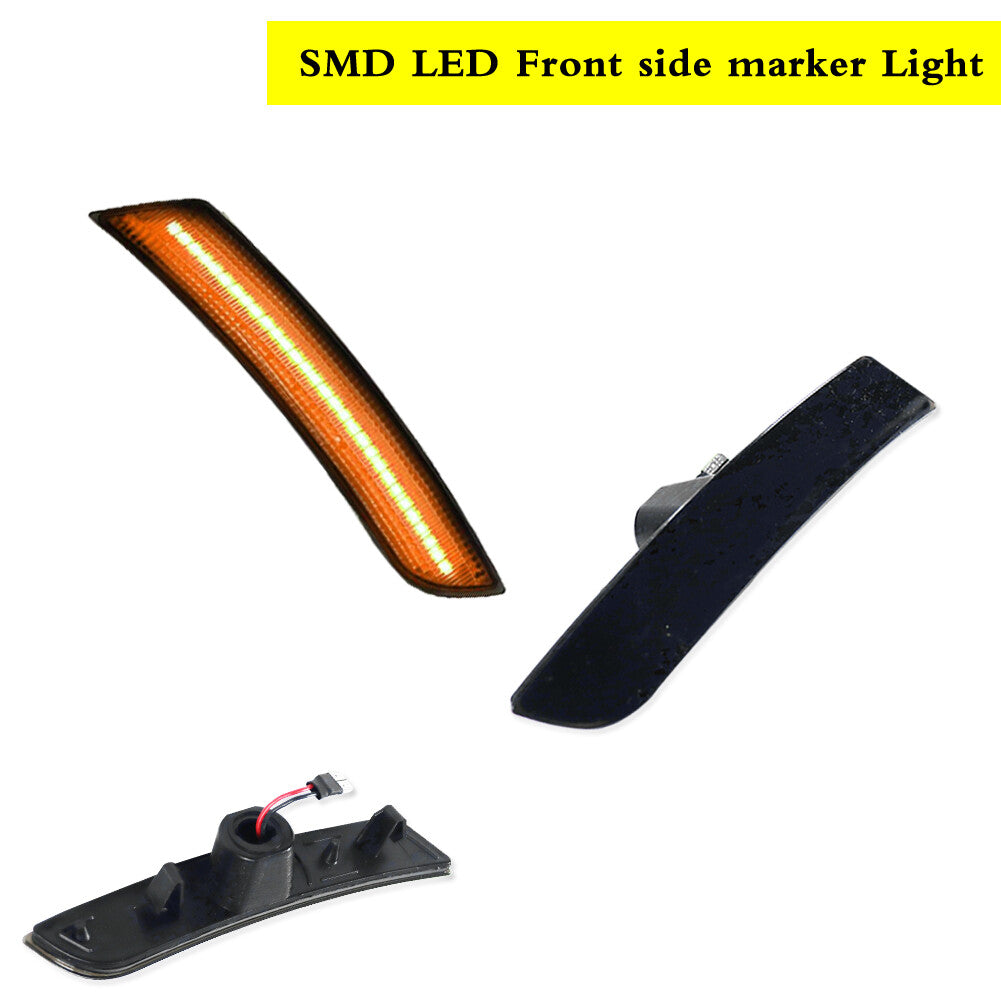2 pieces for Chevrolet Camaro 2016-2023 Smoked LED Side Marker Lights - Amber