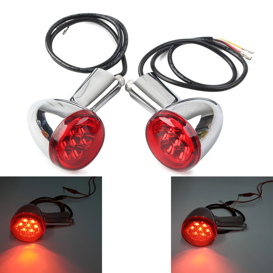 LED Blinker hint for Harley Sportster XL 883 1200 1992-2022 Chrom + Rot