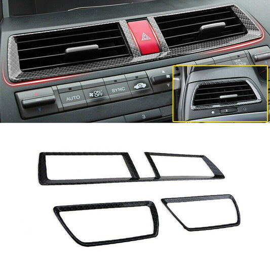 3X for Honda Accord 8th 2008-2012 Carbon Look Console Air Outlet Vent Cover Trim