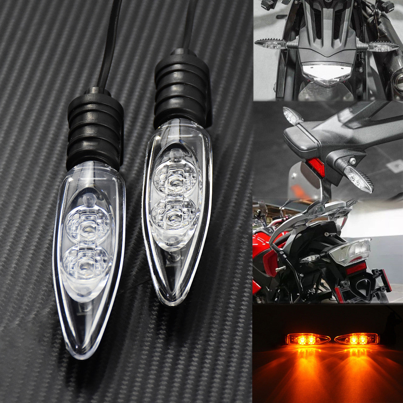 2pcs LED Turn Signal Indicator Light Fit for BMW F700 F800 HP4 S1000 R1200 K1300