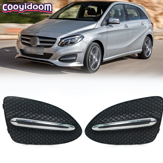 for Mercedes-Benz W246 2016-2019 Bar Mesh Grille Fog Lamp Frame Cover Trim Strip