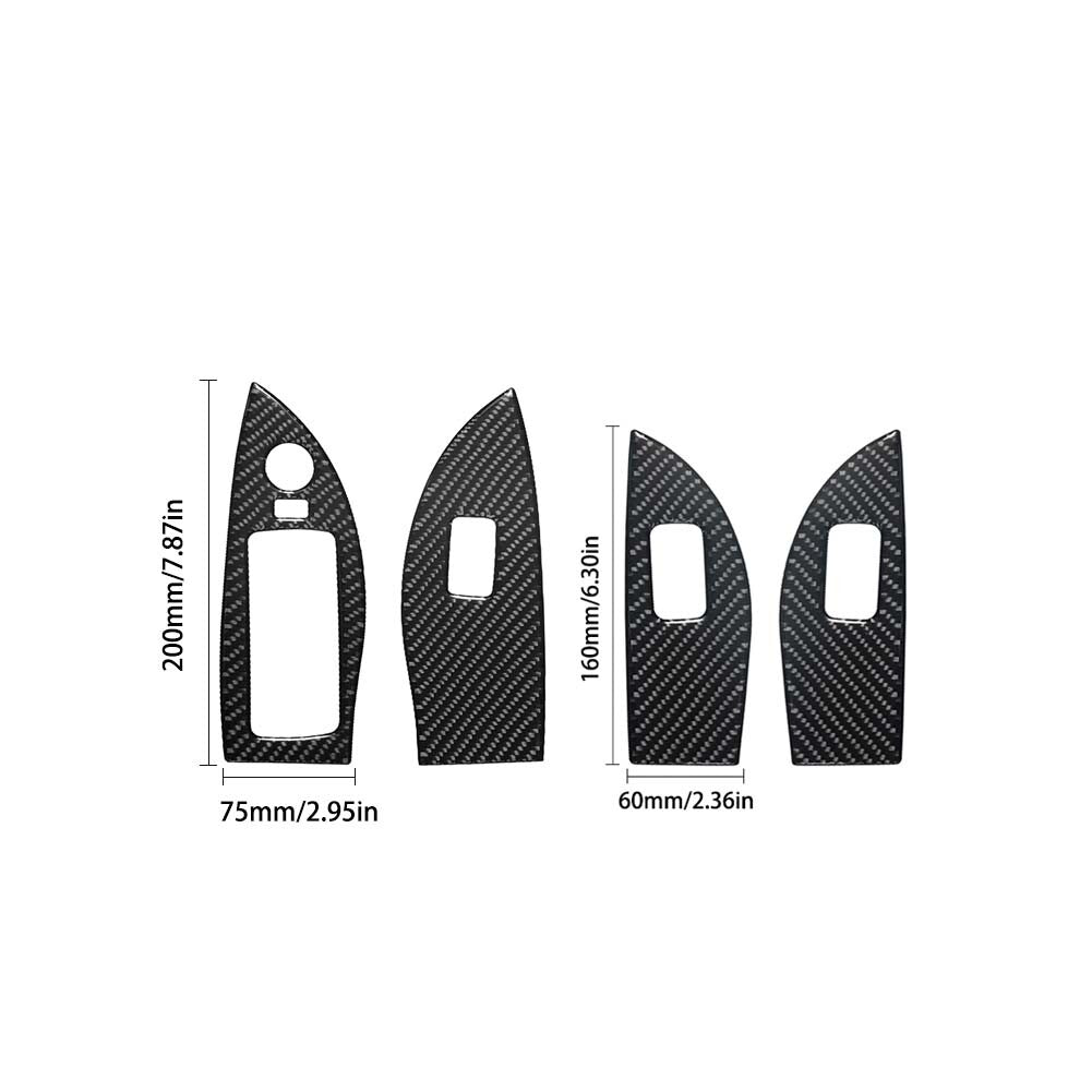 4Pcs Window Lift Panel Trim Interior Carbon Fiber for Chevy Impala 2014-2020
