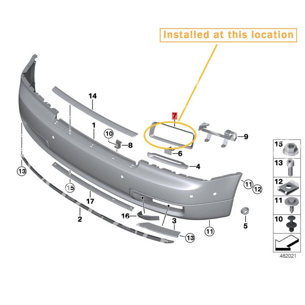Headlight frame for Rolls-Royce for Phantom 13-17 (Right) Equipment Manufacturer: 51137303662