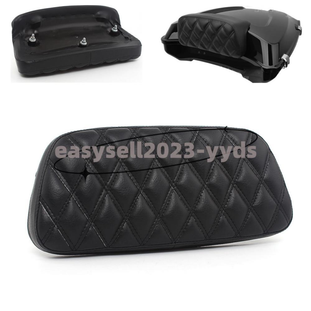 Black Razor Chopped Pack Trunk Backrest Pad for Harley Tour-Pak Touring 2014-Up