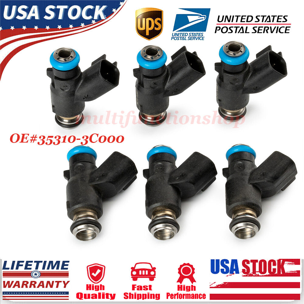 6-piece fuel injector kit for Kia Sedona 3.8L V6 2006 2007 2008 2009 2010 353103C000 new