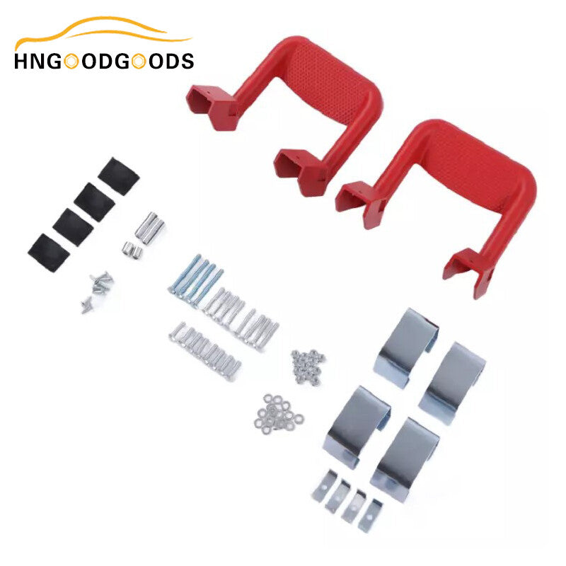 2-Piece Truck Red Powder Coated Side Step/Stick Set, Aluminum, Suitable for Ford / for Chevy / for GMC / for Dodge