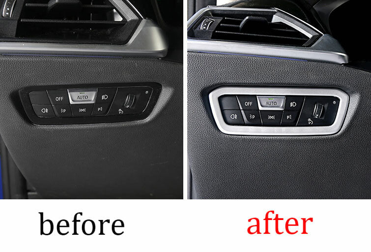 for BMW 3-Series G20 2019-2021 Silver ABS Headlight Lamp Switch Button Trim