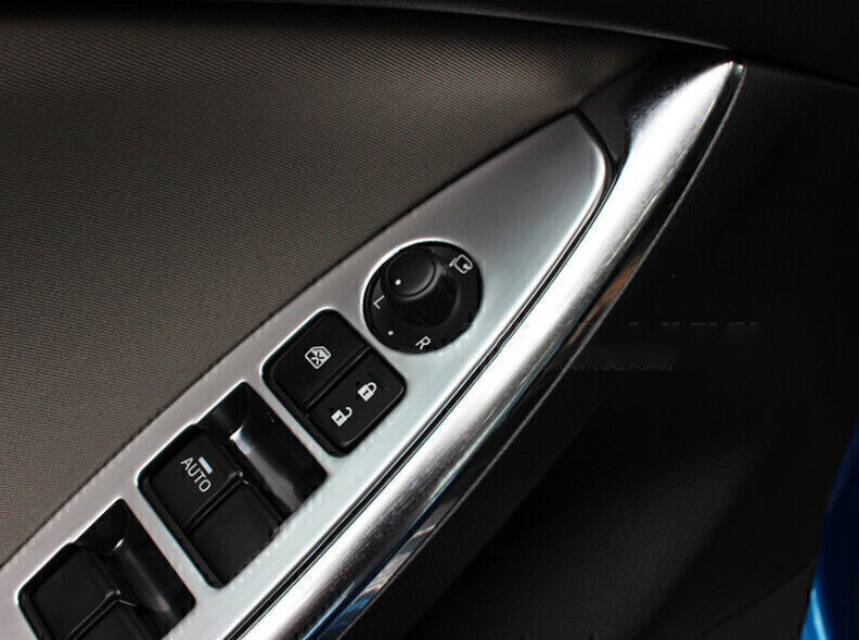 for Mazda CX-5 2013-15 Matte Silver Inner Window Lift Lock Switch Panel Trim 4X