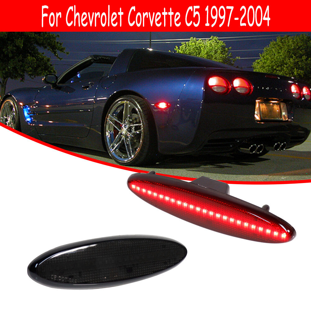 Red LED rear bumper side marker indicator lights are applicable to 97-04 for Chevrolet for Corvette C5