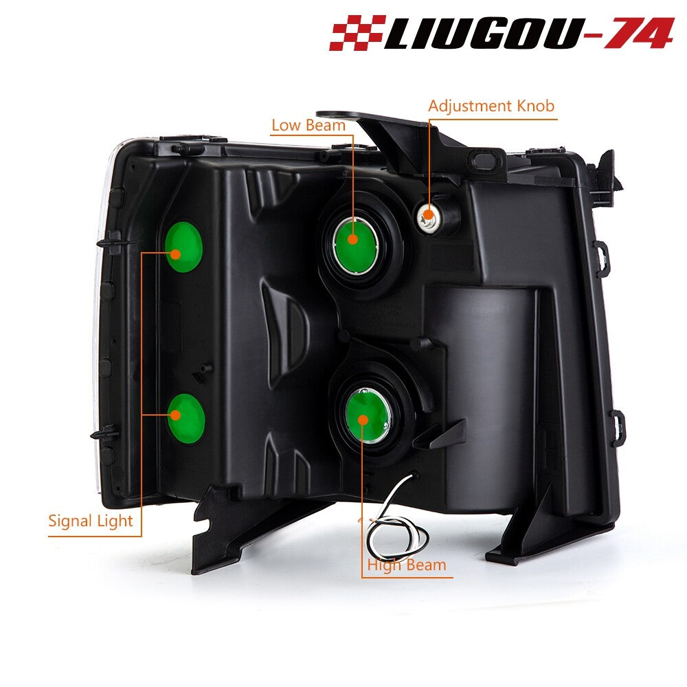 Chrome/transparent corner LED headlights (DRL) suitable for 07-14 for Chevrolet Silverado