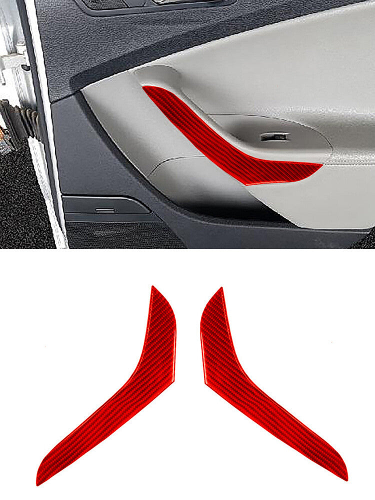 Red Carbon Fiber Rear Door Armrest Trim for Volkswagen for Passat 2006-11