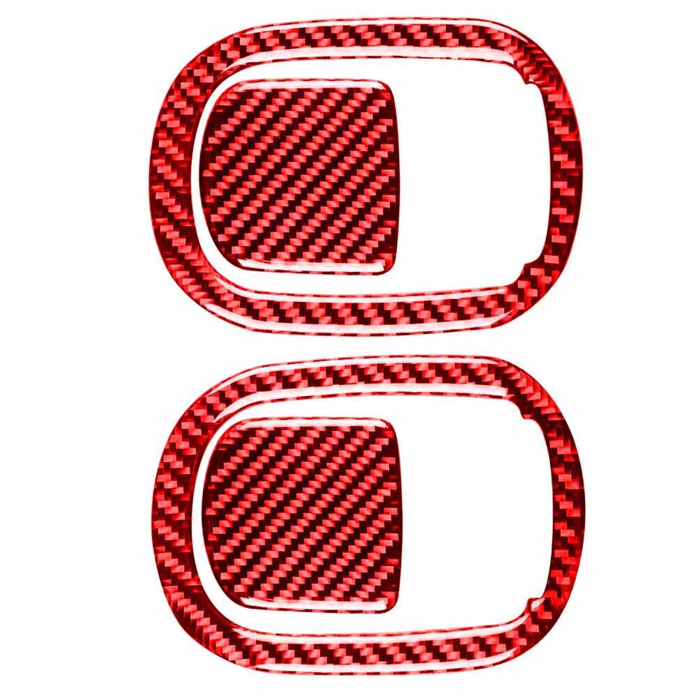 Red 4Pcs for Seat Back Trim Cover Decor Carbon Fiber for Dodge for Challenger 2015-2020