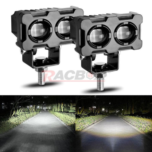 2x WhiteWhite LED Work Light Bar Spot Pods Driving Fog OffRoad Motorcycle ATV