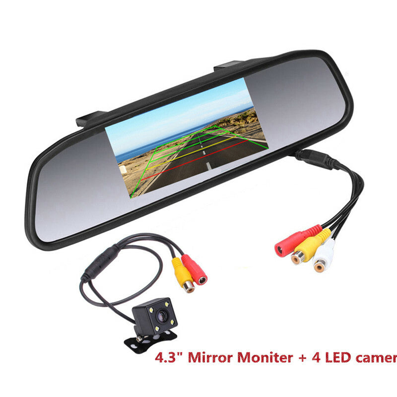 Car 4.3 TFT Mirror Video Parking Monitor Reversing CCD Rear View LED Camera Kit