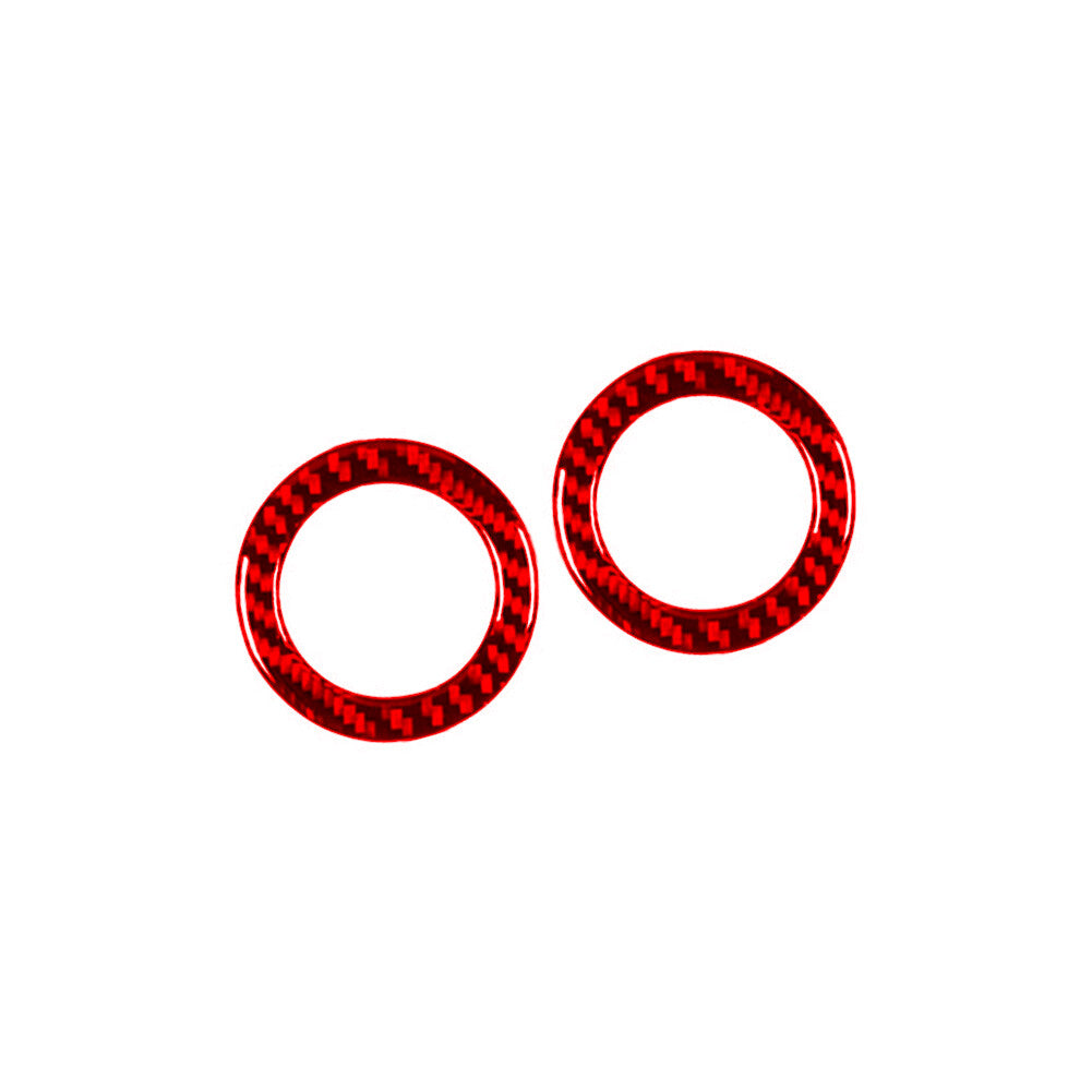 Red Carbon Fiber Left-right Vents Circle Trim Cover for Nissan Quest 2004-2006