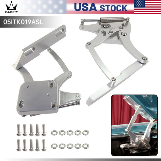 Billet Hood Hinge Kit Pair Left and Right Side for Ford for Mustang 1967-1969 Silver
