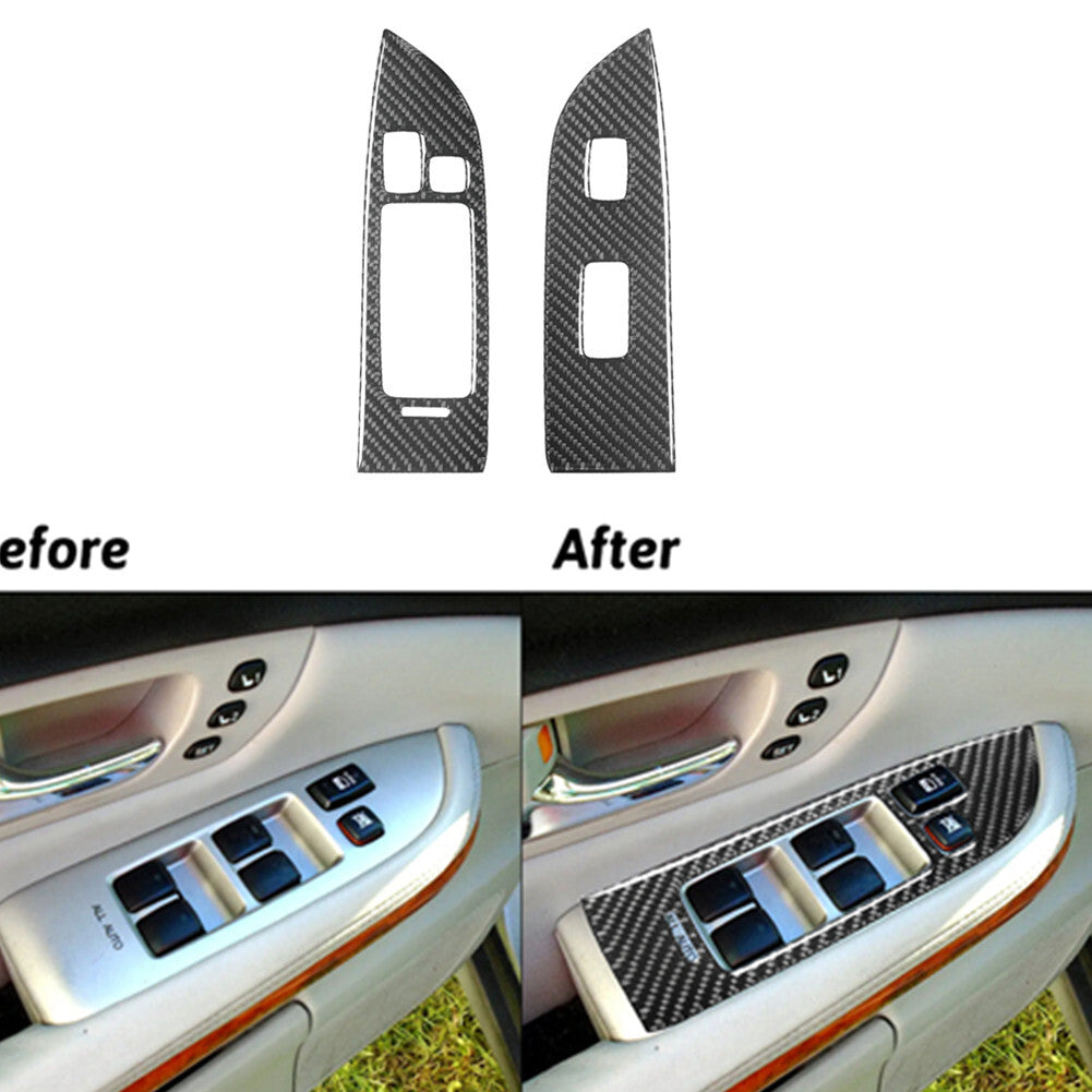 Carbon Fiber Front Window Lift Control Cover Trim for LEXUS RX330 350 2004-2009