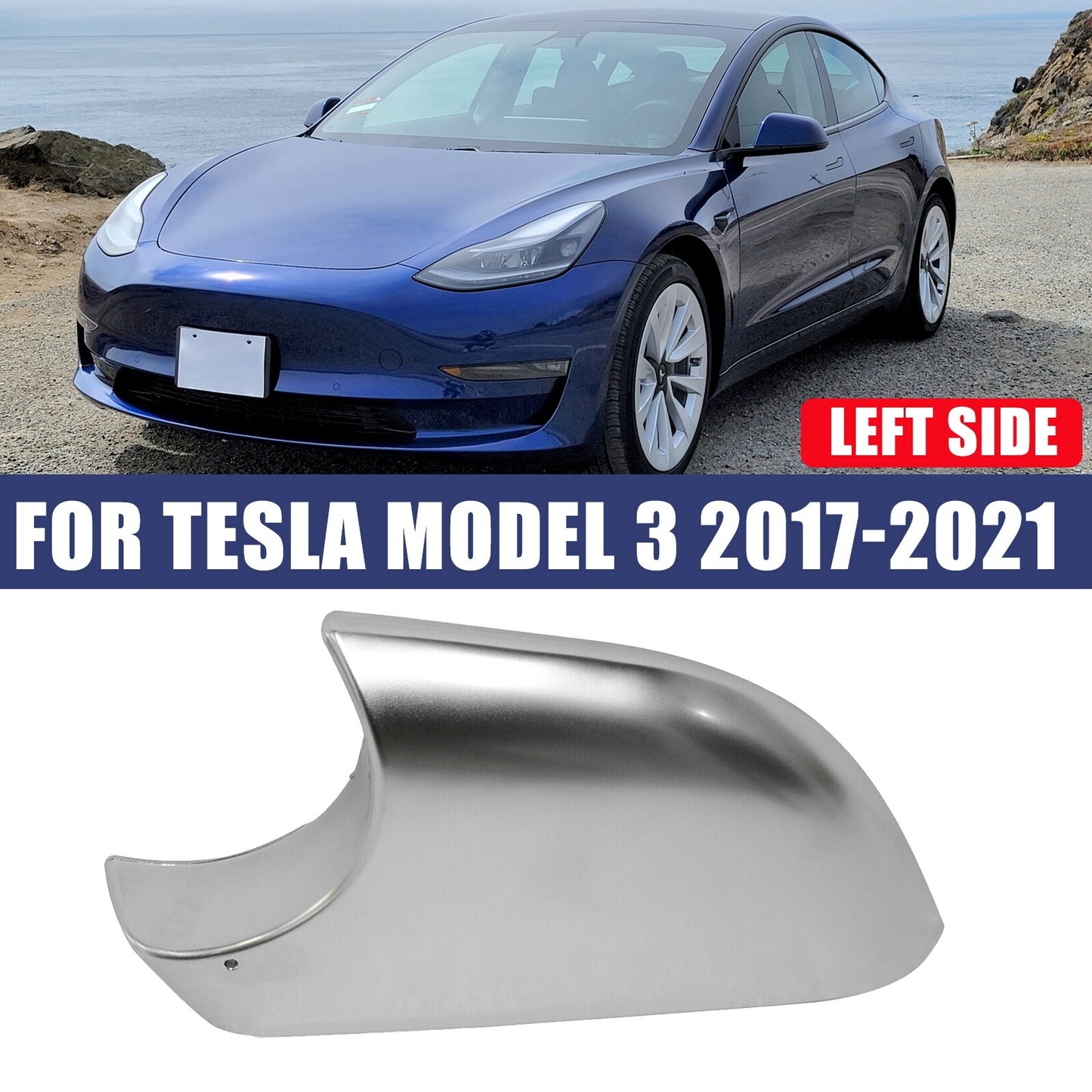 Left Side Wing Mirror Covers Holder Lower Tray fit for Tesla Model 3 17-20 2021 AT