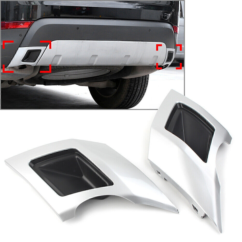 2x Car Rear Tail Exhaust Cover Trim Silver for Land Rover Discovery 5 2017-2021