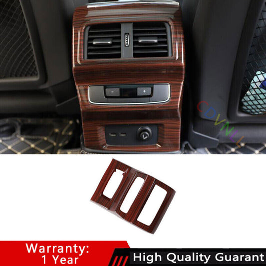 Fit for Audi Q5 2018-2024 Red Wood Grain Rear Air Outlet Anti-Kick Panel Trim 1P