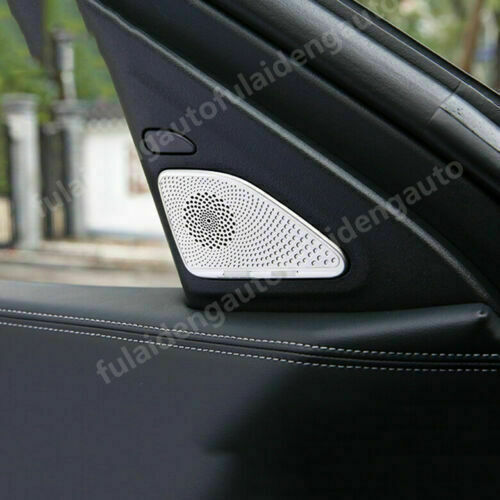 2for Infiniti QX50 2019-2023 Stainless Silver A-Pillar Speaker Cover Decor Trim