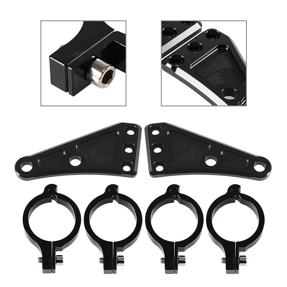 For 41mm Fork Tubes Motorbike Pair CNC Headlight Lamp Mount Bracket Universal