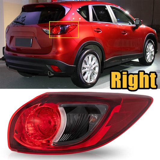 One-piece pack for Mazda CX-5 2013, 2014, 2015, and 2016 models with no bulb in the right-side exterior taillight.