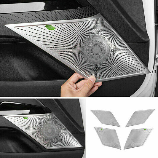 for Kia K5 2021-24 Silver Steel Car Inner Door Speaker Horn Frame Cover Trim 4X