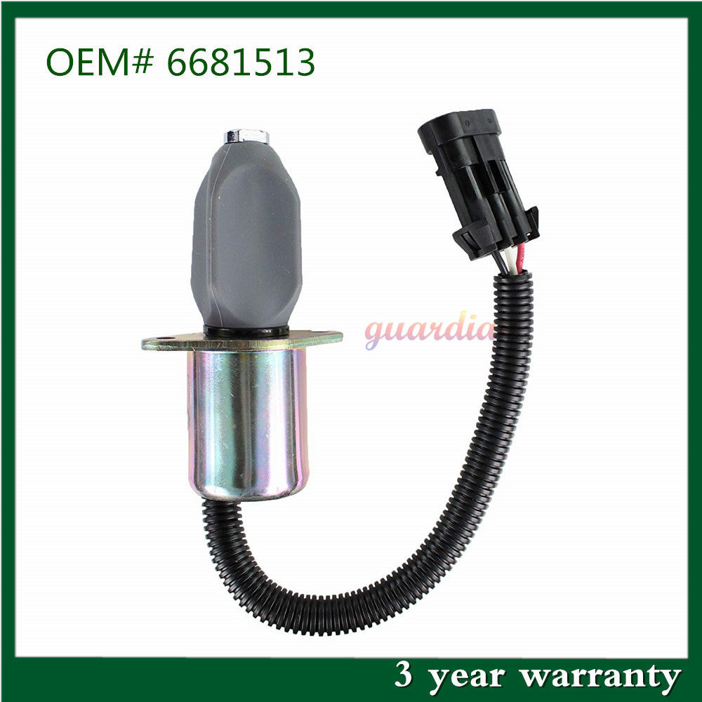 Fuel shut-off solenoid valve suitable for Bobcat 743 751 753 773 and slip steering gear 6681513
