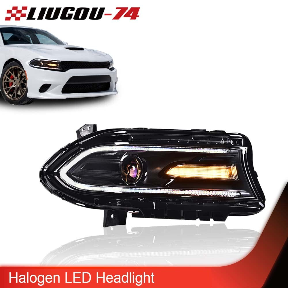 Suitable for 2015-2022 for Dodge Charger Halogen Projector Headlights with LED DRLs for Passengers