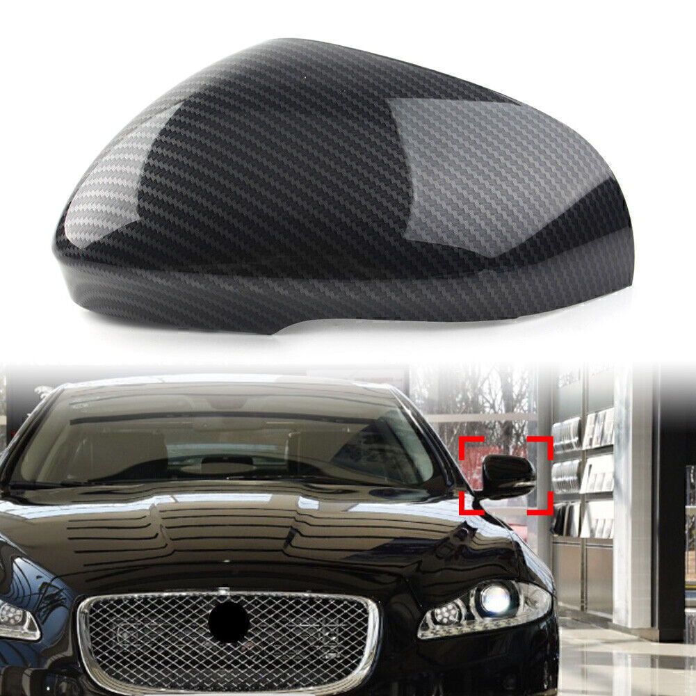 1Pcs Carbon Fiber Rear Side View Mirror Cover Cap for Jaguar XF XFR XFR-S XJ