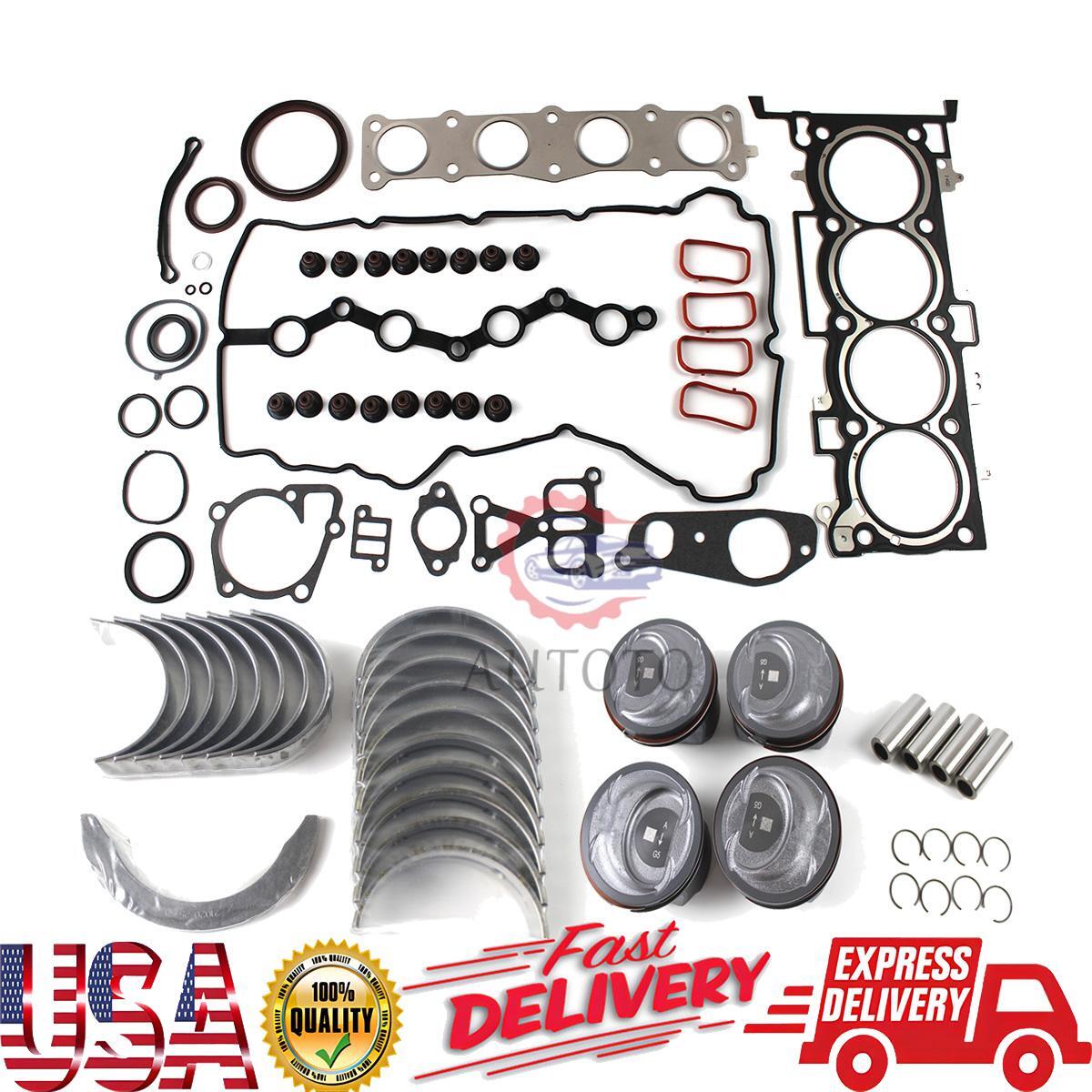 G4KJ Engine Rebuild Overhaul Kit - Main Rod Bearings Kit Piston for Hyundai