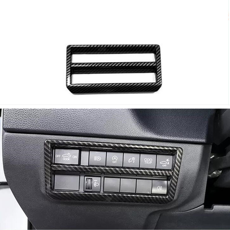 Carbon fiber headlight switch frame cover trim suitable for Toyota Sequoia 2023 2024